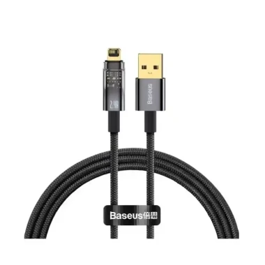 کابل شارژ USB to iP باسئوس مدل Explorer Series Auto Power-Off با طول 1متر 2.4 آمپر